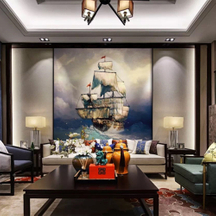 广州厂家直供带框餐桌沙发入门玄关客厅云帆挂画一帆风顺背景墙装饰画